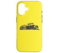 Custodia per iPhone 16 Hot Rod Rust Racer Vintage Graphic Old Muscle Car