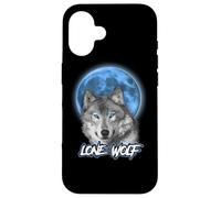 Custodia per iPhone 16 Howling Lone Wolf On Moon Animal Funny Wolves Lover