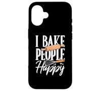 Custodia per iPhone 16 I Bake People Happy Lover Kitchen Divertente Baking Pun Bakery