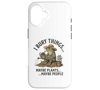 Custodia per iPhone 16 I Bury Things Maybe Plants Forse People Funny Frog, Rospo