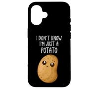 Custodia per iPhone 16 I Don't Know I'm Just A Potato Funny Kawaii Potato Saying