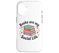 Custodia per iPhone 16 I libri sono la mia vita sociale Amante dei libri Bibliofilo Retro