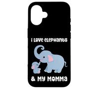 Custodia per iPhone 16 I Love Elephants And My Momma Mamma Mamma Madre Figlio Figlia
