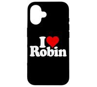 Custodia per iPhone 16 I LOVE HEART ROBIN NOME SU UN TEE
