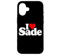 Custodia per iPhone 16 I LOVE HEART SADE NOME SU UN TEE