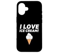 Custodia per iPhone 16 I Love Ice Cream Party Outfit Vanilla Soft Serve Gelato Cone
