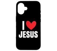 Custodia per iPhone 16 I Love Jesus Nome Uomini Personalizzati Dio BFF Amico Bibbia Pregare