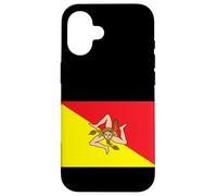 Custodia per iPhone 16 I Love Sicily, Sicilian Flag Illustration Graphic Designs