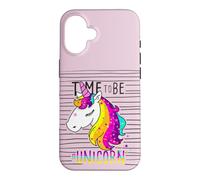 Custodia per iPhone 16 I Love Unicorns, Funny Cute Illustration Unicorn Graphic