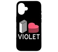 Custodia per iPhone 16 I Love Violet Nome Personalizzato Viola