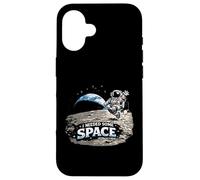 Custodia per iPhone 16 I Need Some Space - Earthrise Lunar Orbit Kosmos Fun Art