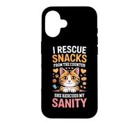 Custodia per iPhone 16 I RESCUE SNACKS FROM THE COUNTER SHE RESCUES MY SANITY