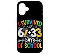 Custodia per iPhone 16 I Survived 67 + 33 Days School Kids Funny Math 100th Day
