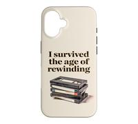 Custodia per iPhone 16 I Survived The Age of Rewinding: Funny Retro Cassette Humor