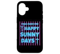 Custodia per iPhone 16 I Was Made For Happy Sunny Days - Fiocco a righe rosa