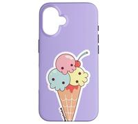 Custodia per iPhone 16 Ice Cream Skull Spoopy Yami Kawaii Halloween Design, Pastel