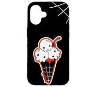Custodia per iPhone 16 Ice Cream Skull Spoopy Yami Kawaii Halloween Design, Spooky