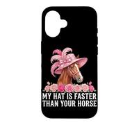 Custodia per iPhone 16 Il mio cappello è più veloce del tuo cavallo Derby Day Horse Racing
