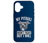 Custodia per iPhone 16 Il mio Pitbull non combatterà ma io sarò American Pitbull Terrier