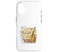 Custodia per iPhone 16 Il Signore è la mia Forza e la mia Canzone Salmo 118:14 Fede