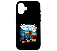 Custodia per iPhone 16 I'm Cousin Of The Birthday Boy Party Train Supply Locomotiva