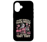 Custodia per iPhone 16 I'm Not Always A Train Wreck Just Kidding Funny Vintage