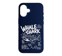 Custodia per iPhone 16 Immersioni subacquee con squalo balena oceano biologia marina animale