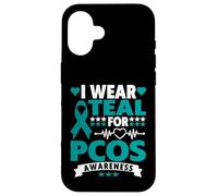 Custodia per iPhone 16 Indosso Teal per la sindrome dell'ovaio policistico della consapevolezza della PCOS