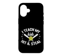 Custodia per iPhone 16 Insegno ai miei figli Hit & Rubare Softball Mom