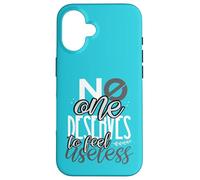 Custodia per iPhone 16 Inspirational Nessuno merita di sentirsi inutile anti-bullismo