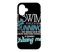 Custodia per iPhone 16 Io nuotare se tu mai mi vedo correre divertente nuotatore