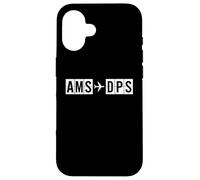 Custodia per iPhone 16 Itinerario di volo AMS DPS da Amsterdam a Bali Air Codes
