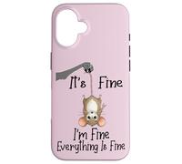 Custodia per iPhone 16 It's fine I'm fine everything is fine funny Cute Mouse Rat