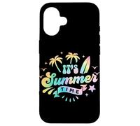 Custodia per iPhone 16 It's Summer Time - Palma color pastello Tie Dye Beach Surf