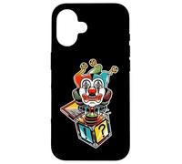 Custodia per iPhone 16 Jack in the Box Clown Jester Spooky Creepy