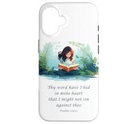 Custodia per iPhone 16 Japanese Christian Anime - Psalms 119:11 Thy Word Have I Hid
