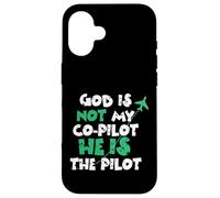 Custodia per iPhone 16 Jesus God is The Pilot Aviation Christian Faith