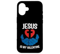 Custodia per iPhone 16 Jesus is My Valentine Funny Valentines Loves Christ Love Day