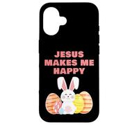 Custodia per iPhone 16 JESUS Makes Me Happy - Girls & Women Easter Christian Faith