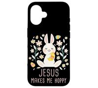 Custodia per iPhone 16 Jesus Makes Me Hoppy - Girls & Women Easter Christian Faith