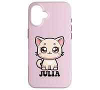 Custodia per iPhone 16 Julia - Simpatico gattino per ragazze, nome Julia