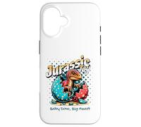 Custodia per iPhone 16 Jurassic Joy Baby Dinosaur Big Heart Cute Dino Art