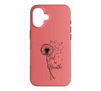 Custodia per iPhone 16 Just Breathe Dandelion Butterfly Inspirational Boho Floral