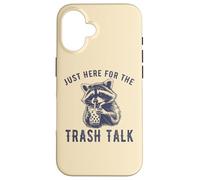 Custodia per iPhone 16 Just Here for the Trash Talk Divertente Procione Vintage Sarcastico