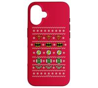 Custodia per iPhone 16 Justice League Justice Shields Christmas Sweater