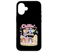 Custodia per iPhone 16 Kawaii Chibi Pasqua Chillin Con Il Mio Kpop Girlies Bunny Girls
