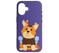 Custodia per iPhone 16 Kawaii Corgi Bee In Un Divertente Pet Costume Cucciolo Cane Corgi