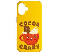 Custodia per iPhone 16 Kawaii Hot Cocoa Crazy Chocolate Drink Amante