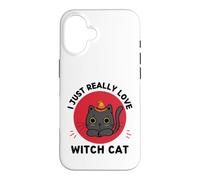Custodia per iPhone 16 Kawaii Strega Gatto I Just Really Love Cute Witch Cat Lover