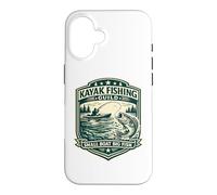 Custodia per iPhone 16 Kayak Fishing Guild Piccola barca Big Fish Vintage Badge